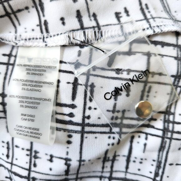 NEW Calvin Klein Black & White Pleated Sleeveless Top - Picture 5 of 5